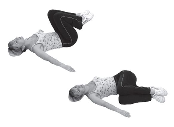 Cvičenie s nohami pokrčenými v kolenách na artrózu bedrového kĺbu