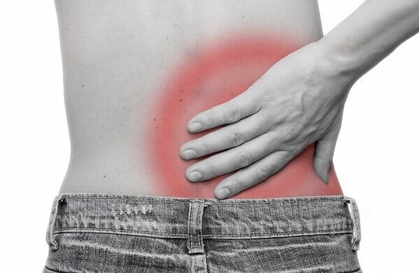bolesť dolnej časti chrbta v dôsledku spinálnej osteochondrózy